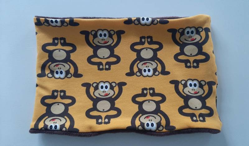 Loop Schlupfschal Halssocke Affen Mit Kuschelfleece von QuatschundQuassel