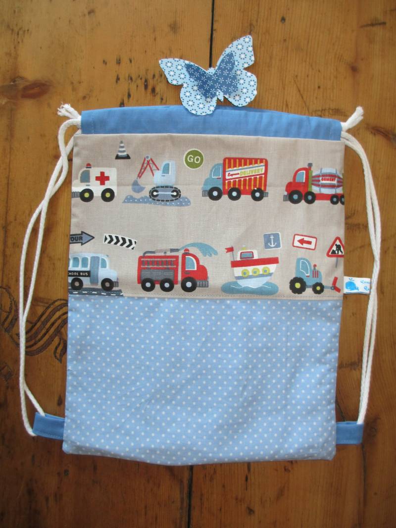 Rucksackbeutel Turnbeutel Autos/Bagger von QuatschundQuassel