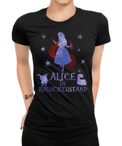 Alice im Rauschzustand - Karneval Fasching Alkohol Lustiges Märchen Kostüm Frauen Damen T-Shirt von Quattro Formatee