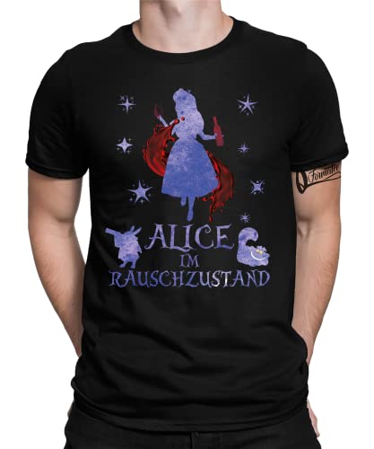 Alice im Rauschzustand - Karneval Fasching Alkohol Lustiges Märchen Kostüm Herren Männer T-Shirt von Quattro Formatee
