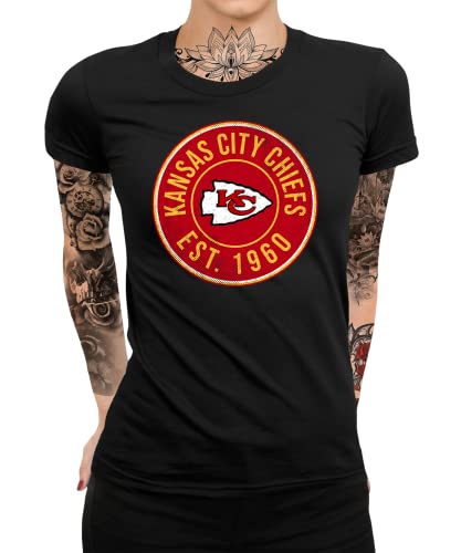 American Football Team NFL Super Bowl Frauen Damen T-Shirt | Schwarz | 3XL von Quattro Formatee