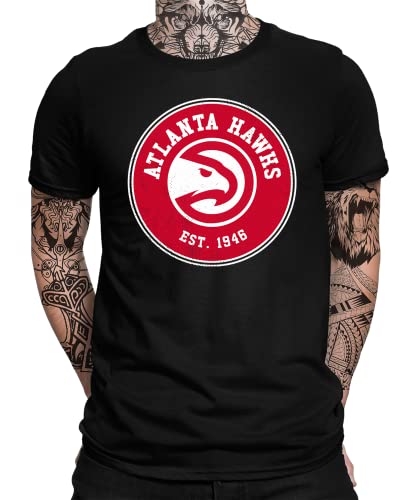 Atlanta Hawks - Basketball Spieler Sport Team NBA Trikot für Fans Herren Männer T-Shirt | Schwarz | XL von Quattro Formatee