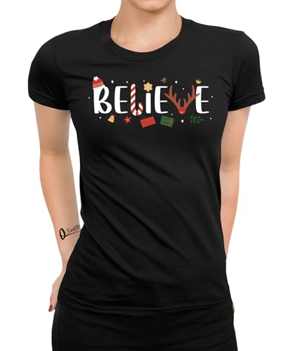 Believe Rentier - Weihnachten Nikolaus Frauen Damen T-Shirt von Quattro Formatee