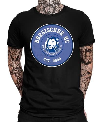 Bergischer HC - Handball Teams Bundesliga Mannschaft HBL Deutscher Handballbund DHB Handballspieler Fans Herren Männer T-Shirt | Schwarz | S von Quattro Formatee