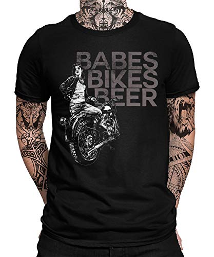 Biker Babes Beer Bier Bike Motorrad Motorradfahren Chopper Rider Moped Rocker Metal Racer Herren Männer T-Shirt von Quattro Formatee