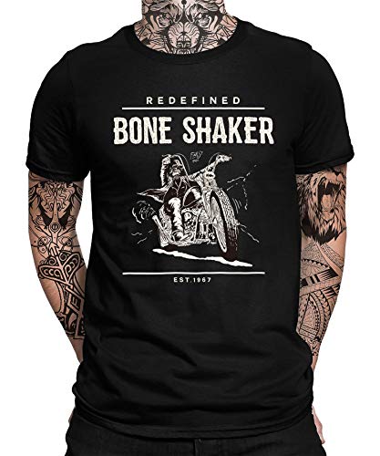 Biker Redefined Bone Shaker Bike Motorrad Motorradfahren Chopper Rider Moped Rocker Metal Racer Herren Männer T-Shirt von Quattro Formatee