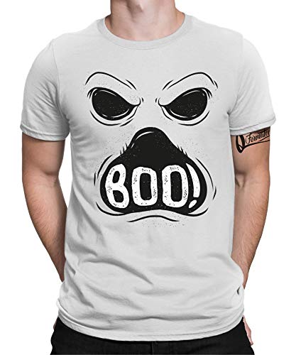 Boo Geist - Halloween Geist Gespenst Gespenstisch Ghost Kostüm Verkleidung Geisterstunde D Herren Männer T-Shirt | Schwarz | XL von Quattro Formatee