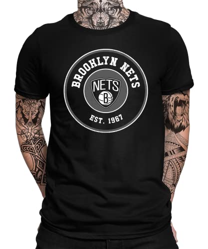 Brooklyn Nets - Basketball Spieler Sport Team NBA Trikot für Fans Herren Männer T-Shirt | Schwarz | L von Quattro Formatee