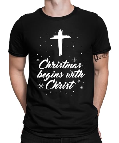 Christmas Begins with Christ - Weihnachten Nikolaus Herren Männer T-Shirt von Quattro Formatee