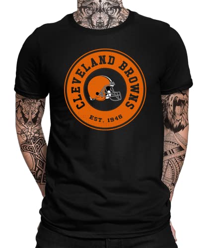 Cleveland Browns - American Football Team NFL Super Bowl Herren Männer T-Shirt | Schwarz | S von Quattro Formatee