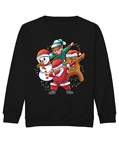 Dabbing Weihnachtsmann Elf Schneemann - Weihnachten X-Mas Weihnachtsoutfit Familien Set Weihnachtspullover Kinder Pullover Sweatshirt von Quattro Formatee