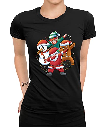 Dabbing Weihnachtsmann Elf Schneemann - Weihnachten X-Mas Weihnachtsoutfit Familien Set Weihnachtsshirt Frauen Damen T-Shirt von Quattro Formatee