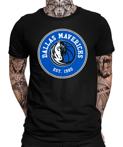 Dallas Mavericks - Basketball Spieler Sport Team NBA Trikot für Fans Herren Männer T-Shirt | Schwarz | L von Quattro Formatee