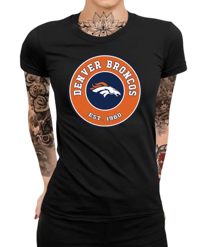 Denver Broncos - American Football Team NFL Super Bowl Frauen Damen T-Shirt | Schwarz | L von Quattro Formatee