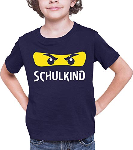 Einschulung Schulanfang Ninja Schule Grundschule Kindergarten Schultüte Schulstart Schulkind Erstklässler - Kinder T-Shirt für Jungs & Mädchen von Quattro Formatee