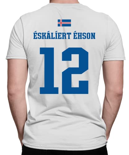 Eskaliert Ehson 12 - Island Gruppen Karneval Bulgarien Sauf Trikot Party Namen Herren Men T-Shirt | Weiß | XL von Quattro Formatee