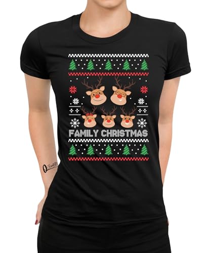 Family Christmas Rentier REH - Weihnachten X-Mas Frauen Damen T-Shirt von Quattro Formatee