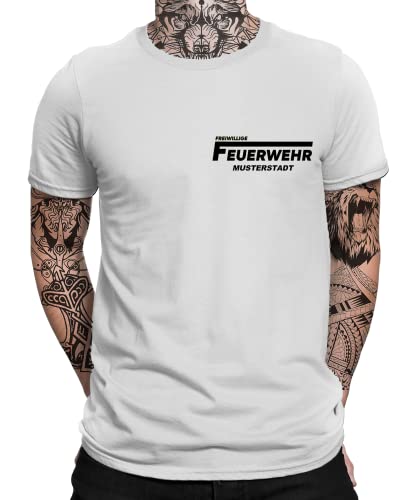 Feuerwehr - Freiwillige Feuerwehr Feuerwehrmann 112 Ehrenamt Feuer Brandschutz Herren Männer T-Shirt | Weiß | S von Quattro Formatee