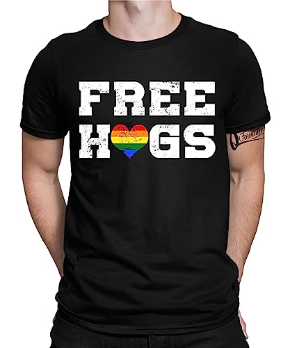 Free Hugs - Stolz Regenbogen LGBT Gay Pride Herren T-Shirt, Schwarz, M von Quattro Formatee