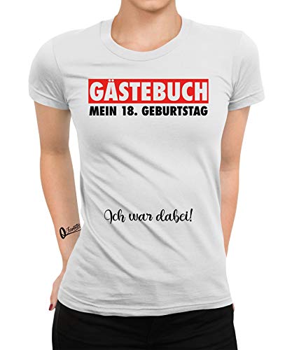 Gästebuch - 18. Geburtstag Geschenk 18 Jahre Alt 2003 Teenager Party Frauen Damen T-Shirt | Schwarz | M von Quattro Formatee