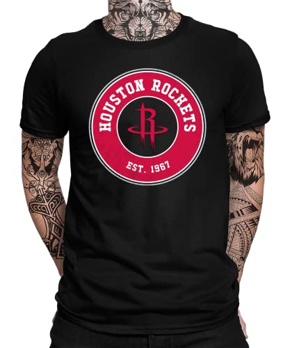 Houston Rockets - Basketball Spieler Sport Team NBA Trikot für Fans Herren Männer T-Shirt | Schwarz | XL von Quattro Formatee