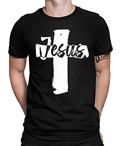 Jesus Kreuz - Christus Gott Kirche Christlich Glaube Christentum Herren Männer T-Shirt | Schwarz | L von Quattro Formatee