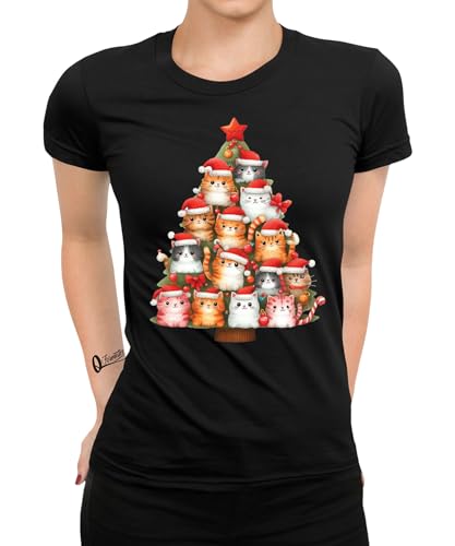 Katze Weihnachtsbaum - Weihnachten Nikolaus Frauen Damen T-Shirt von Quattro Formatee