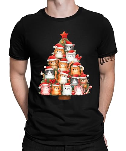 Katze Weihnachtsbaum - Weihnachten Nikolaus Herren Männer T-Shirt von Quattro Formatee