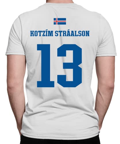 Kotzim Straalson 13 - Island Gruppen Karneval Bulgarien Sauf Trikot Party Namen Herren Men T-Shirt | Weiß | L von Quattro Formatee