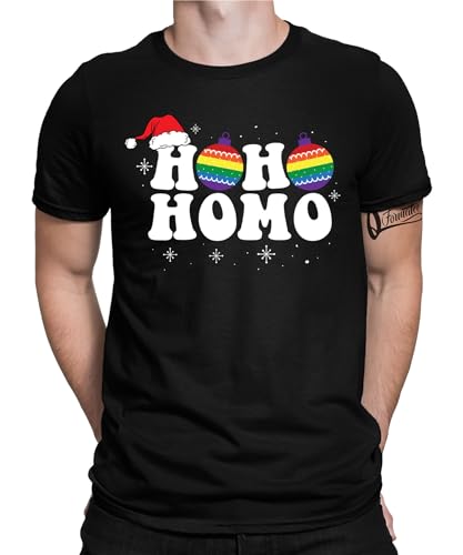 LGBT Gay Regenbogen Ho Ho Homo Christmas - Weihnachten X-Mas Herren Männer T-Shirt von Quattro Formatee