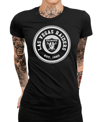 Las Vegas Raiders - American Football NFL Super Bowl Frauen Damen T-Shirt | Schwarz | 3XL von Quattro Formatee