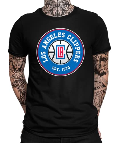 Los Angeles Clippers - Basketball Spieler Sport Team NBA Trikot für Fans Herren Männer T-Shirt | Schwarz | L von Quattro Formatee