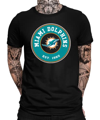 Miami Dolphins - American Football Team NFL Super Bowl Herren Männer T-Shirt | Schwarz | XL von Quattro Formatee