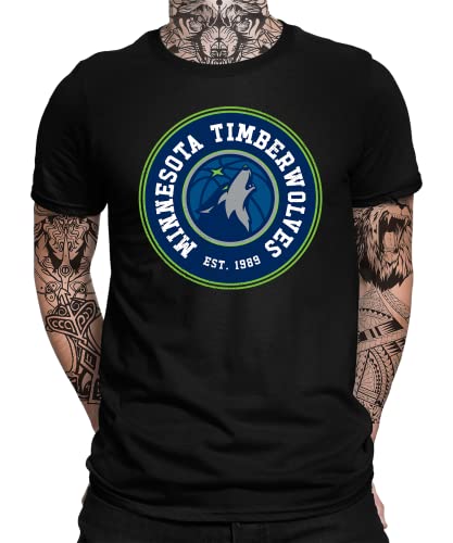Minnesota Timberwolves - Basketball Spieler Sport Team NBA Trikot für Fans Herren Männer T-Shirt | Schwarz | L von Quattro Formatee