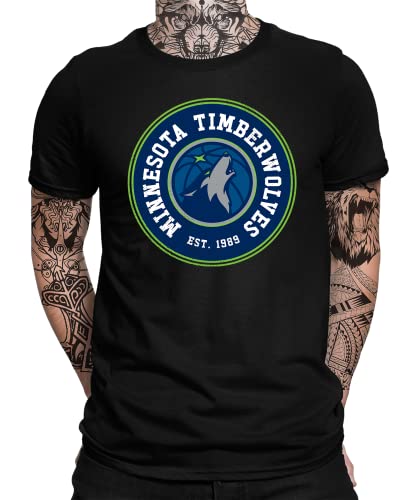 Minnesota Timberwolves - Basketball Spieler Sport Team NBA Trikot für Fans Herren Männer T-Shirt | Schwarz | XL von Quattro Formatee