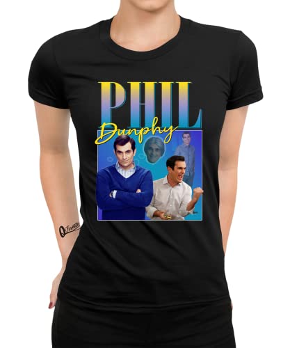 Modern Family Phil Dunphy TV Serie Rretro Vintage 90er Frauen Damen T-Shirt | Schwarz | XXL von Quattro Formatee