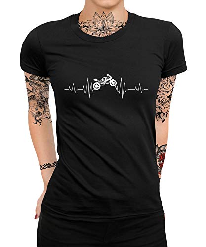 Motorrad Biker Bikerin Bike Motorradfahrer Motorrad Fahren Motorsport Supersport Frauen Damen T-Shirt von Quattro Formatee