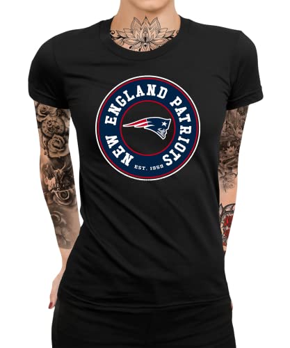 New England Patriots - American Football NFL Super Bowl Frauen Damen T-Shirt | Schwarz | L von Quattro Formatee