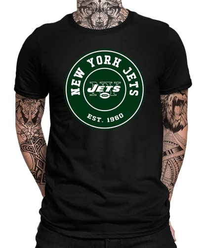 New York Jets - American Football Team NFL Super Bowl Herren Männer T-Shirt | Schwarz | 3XL von Quattro Formatee