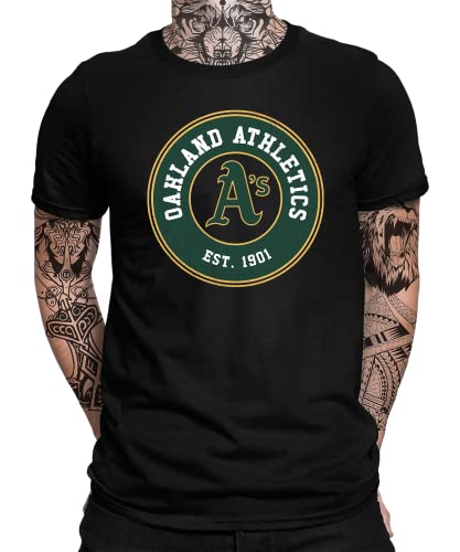 Oakland Athletics - Baseball Team MLB Mannschaft Herren Männer T-Shirt | Schwarz | M von Quattro Formatee