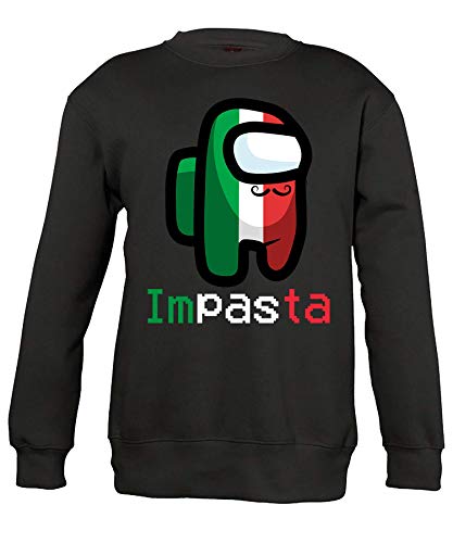 Quattro Formatee Among Us Impasta Impostor Crewmate Harajuku Kinder Pullover Sweatshirt | Schwarz | 152 von Quattro Formatee