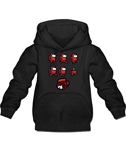 Quattro Formatee Among Us Impostor Crewmate Harajuku Kinder Pullover Hoodie Kapuzenpullover | Schwarz | 140 von Quattro Formatee