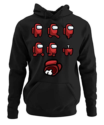 Quattro Formatee Among Us Impostor Crewmate Harajuku Pullover Hoodie Kapuzenpullover | Schwarz | L von Quattro Formatee