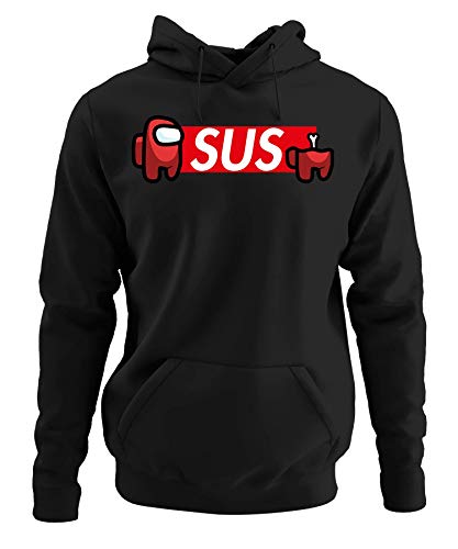 Quattro Formatee Among Us Sus Impostor Crewmate Harajuku Pullover Hoodie Kapuzenpullover | Schwarz | S von Quattro Formatee