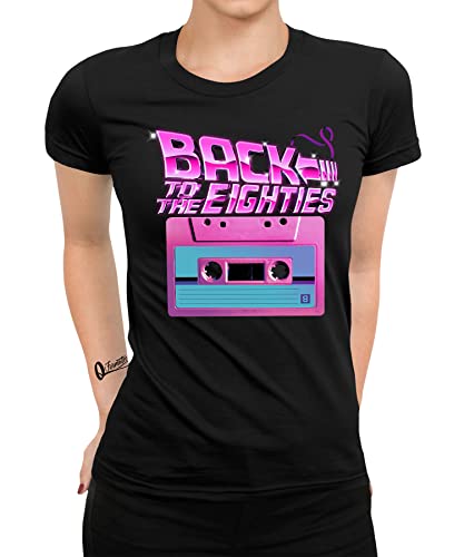 Quattro Formatee Back to The Eighties 80er 80s - Achtziger Karneval Fasching Retro Party Festival Kostüm Outfit Frauen Damen T-Shirt von Quattro Formatee