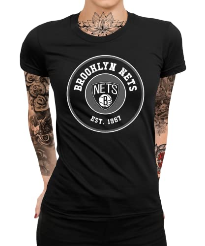Quattro Formatee Brooklyn Nets - Basketball NBA Team Basketballer Trikot für Fans Frauen Damen T-Shirt von Quattro Formatee