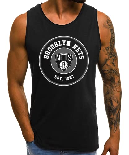 Quattro Formatee Brooklyn Nets - Basketball NBA Team Basketballer Trikot für Fans| Männer Tank Top | Schwarz | M von Quattro Formatee