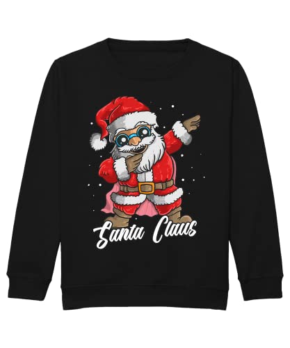 Quattro Formatee Dabbing Weihnachtsmann - Weihnachten Merry Christmas Ugly X-Mas Santa Claus Weihnachtsoutfit Weihnachtspulli Weihnachtspullover D Kinder Pullover Sweatshirt | Schwarz | 104 von Quattro Formatee