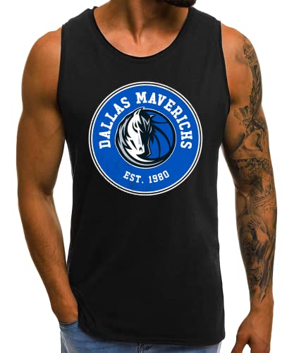 Quattro Formatee Dallas Mavericks - Basketball NBA Team Basketballer Trikot für Fans| Männer Tank Top | Schwarz | L von Quattro Formatee