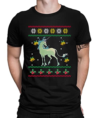 Quattro Formatee Das letzte Einhorn - Weihnachten Familien Set Weihnachtsshirt Herren Männer T-Shirt von Quattro Formatee